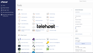 Interfața principală a cPanel